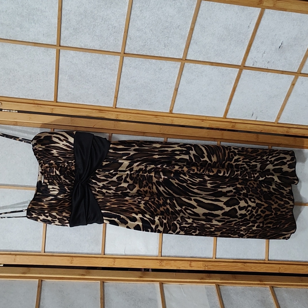 Satin Leopard print dress